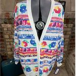Blair cardigan Jacket floral bright NWT blue red yellow pink Photo 0