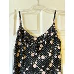NWT Commense Floral Midi Dress w Ruffle Sweetheart Neckline & Spaghetti Straps S Black Photo 4