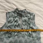 Y2K cocomo soft green floral lace high neck sleeveless ruffle babydoll blouse Blue Photo 6