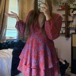 Orange and Purple floral dress Photo 4