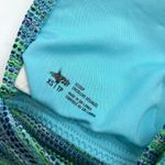 Aerie Womens Scoop V Neck Swim Top Padded Bikini Top Striped Green Blue XS Photo 2