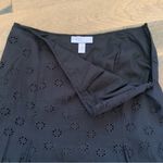 Nine & Co. Black Eyelet Cotton Midi Flare Skirt Size 8 Photo 5