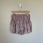 Free People Movement Snake Print Smocked Waist Shorts Purple Lavender Size Large Photo 1