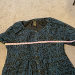 Grace Elements  Dark Teal & Black Printed Flowy Blouse- Size Large Photo 7