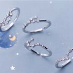 Libra Zodiac Adjustable Ring Silver Photo 2