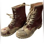 Dogo European Vegan Leather Butterfly Pattern High Boots Gray Size 8 Photo 5