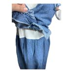 Vtg 90s Alexandra Lee‎ Denim Prairie Jumper Dress Lace Trim Tie Back Women's XL Blue Photo 8