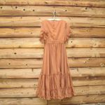 Mac Duggal NWT  Flutter Sleeve Tiered Skirt Midi Dress Photo 9