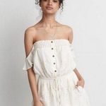 American Eagle  Eyelet Off The Shoulder Flutter Sleeve Romper- Size Small Photo 0