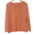 Talbots  Pink and White Striped Linen Blend Long Sleeve Lightweight Sweater Large Photo 1