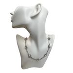 Floral bursts crystal rhinestone special occasion necklace 3/4 stones and 1/4 el White Photo 1