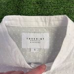 THE SHIRT by Rochelle Behrens White Swiss Dot Lace Trim Flutter Sleeve Blouse Photo 2