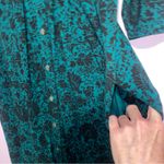 J Jill Jersey Knit Midi Dress Women Size XS Dark Floral Whimsigoth Casual Office Green Photo 3