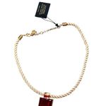 NWT House Of Harlow Elegant Twisted Rope Necklace with Red & Turquoise Pendant Blue Photo 5