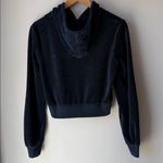 Brandy Melville John Galt Cropped Velour Navy Full Zip Hoodie Photo 6