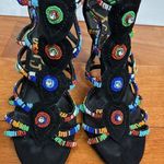Sam Edelman  Strappy Beaded High Heel Black Sandals size 6.5 Photo 6