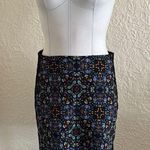 ZARA Black Blue Green Red Floral Embroidered Crochet Sides Mini Skirt Medium Photo 0