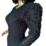 Vintage 80's Diamond's Run by Wayne Diamond sequin beaded black dress X Photo 3