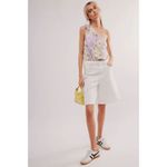 Free People Lavender One Shoulder Floral Silky Tie Shoulder Bodysuit Small NWOT Photo 10