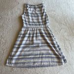 Beach Lunch Lounge Striped Ayesha Dress Womens Sz S Linen Blue Sleeveless Photo 5