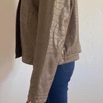 Light Brown Crocodile Print faux leather Jacket Size M Photo 2