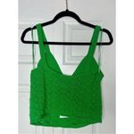 ZARA  Bright Green Crochet Knit Bustier V-Neck Crop Top Size Large Photo 7