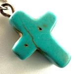 Howlite cross pendant necklace Blue Photo 4