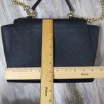 Michael Kors Brandi Top Handle Satchel Black Leather Gold Chain Crossbody Medium Photo 12