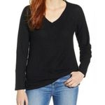 Caslon Black Cozy V-Neck Waffle Knit Tee Photo 9