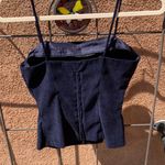 Be Smart Faux suede zip-up corset top Photo 1