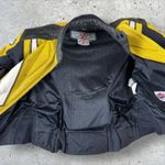 Women's Joe Rocket Padded Leather Biker Jacket Sz Small‎ Yellow Blaster Photo 2