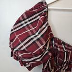 Maeve  Plaid Puff Mini Dress Red Anthropologie Short Sleeve Sweetheart NWT XL Photo 8