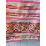 J.Crew Women's Top Stitchwork Striped Cream Pink Embroidered Elbow Sleeves Med. Photo 2