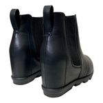 Athlefit Women’s Black Wedge Ankle Boots Size 9 Comfortable Zip Booties Photo 5