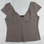 Trendy Queen Beige Crop Top Small Tan Photo 1