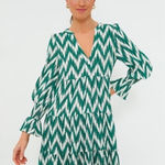 Tuckernuck Pomander Place Green White Ikat Kenzo Mini Dress Size Large Photo 0