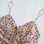 ZARA  Yellow Floral Draped Satin Effect Mini Dress Size L NWT New With Tags Photo 6