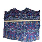 Roaman's Womens Paisley Button Front Top‎ Size 40W Colorful Vibrant Multicolor Blue Photo 8
