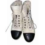 Stuart Weitzman  zipit leather hightop sneaker 9M White‎ Black Photo 2