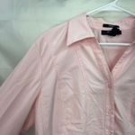 Style & Co  women's light pink button‎ down collared long sleeve stretch shirt 18 Photo 2