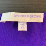 Lavender Brown  Purple Silk V Neck Short Sleeve Casual Top Women's XS Photo 2
