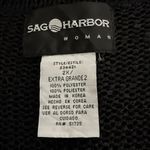 Sag Harbor  Black Knit Short Sleeve Open-Front One Botton Cardigan Photo 5
