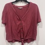 Pink republic Women's Button-Down Waffle Knit Top Photo 0