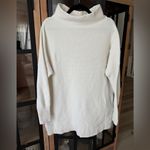 Free People mock neck sweater ribbed Ottoman Slouchy Tunic ecru loose parke Photo 1