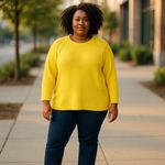 Loft  Womens Sweater Size XXL‎ Ann Taylor Gold Mustard Pullover Textured NEW Photo 1