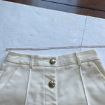 ZARA  High Rise shorts Cream Gold Buttons Front Seam Pleated Size S Photo 3