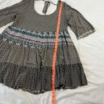 Umgee Women's Medium Patchwork Mini Dress with Open Back Bell Sleeves Photo 1