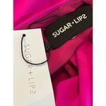Sugar Lips NEW Magenta V Neck Mini Dress Butterfly Sleeves XS Photo 3