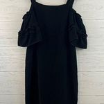 Drew NWT Black Split Back Square Neckline Ruffle Sleeve Dress Size S Photo 0
