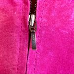 Chico's Pink Suede Leather Jacket Zippered Front Lined with Lined Pockets Photo 8